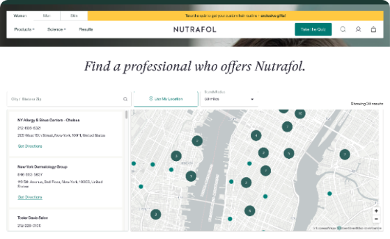 Nutrafol store locator widget