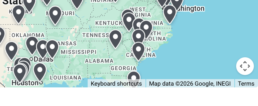 The same store locator map with the credit line removed by white-label branding